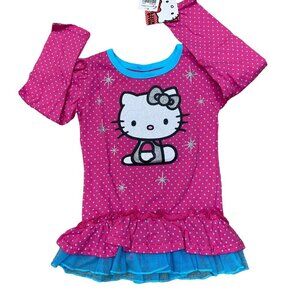 HELLO KITTY LONG SLEEVES RUFFLE TOP SIZE 2 T NWT